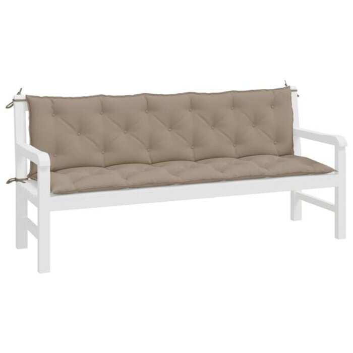 Vidaxl Gartenbankkissen 2er Set 180x50x7cm Taupe - Outlet bis zu 33% reduziert