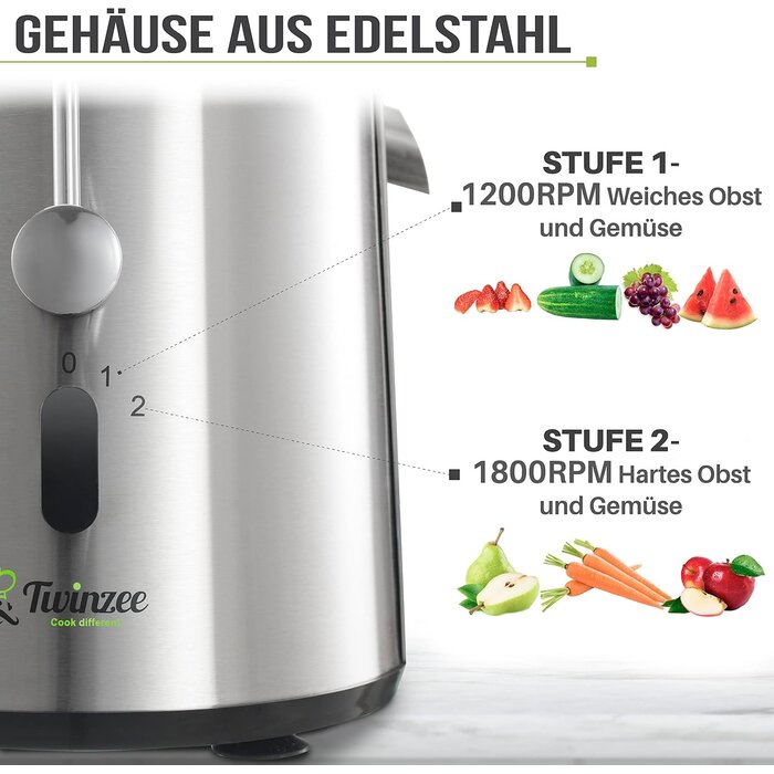 Elektrischer Zentrifugen-Entsafter 850W | Edelstahl | bis zu 33% Rabatt