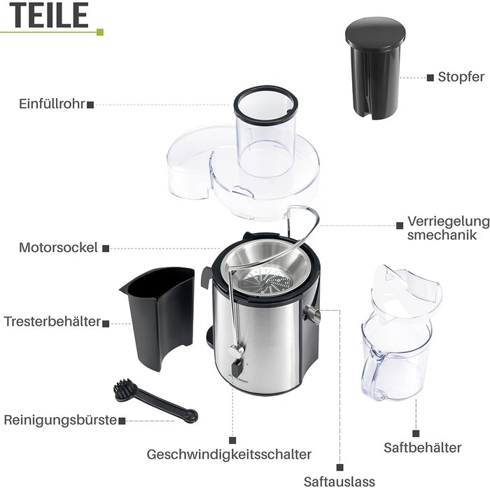 Elektrischer Zentrifugen-Entsafter 850W | Edelstahl | bis zu 33% Rabatt