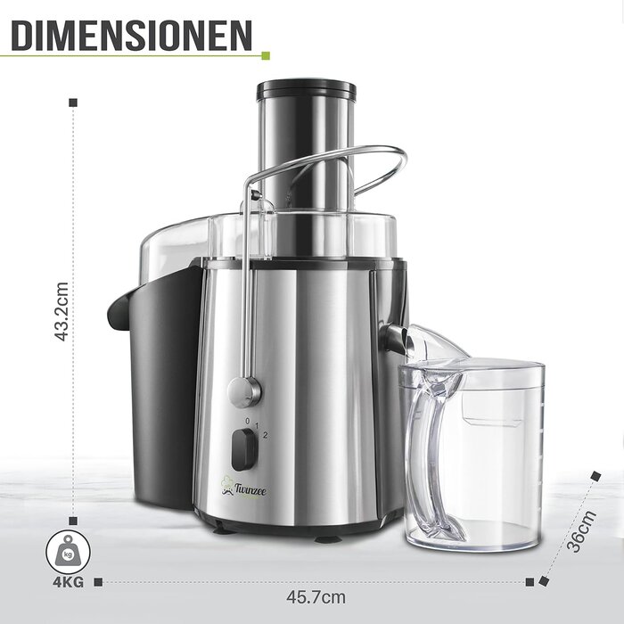 Elektrischer Zentrifugen-Entsafter 850W | Edelstahl | bis zu 33% Rabatt