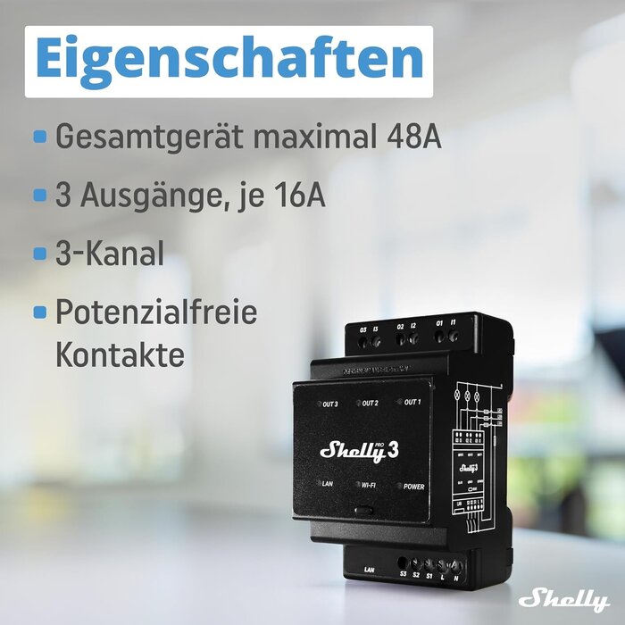 3-Kanal DIN-Schienen-Relais, 48A, WLAN & LAN - Outlet bis zu 34% reduziert