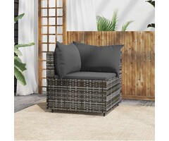 Vidaxl Garten-Ecksofa Polyrattan Grau - 56% Rabatt - 63 x 63 x 57,5 cm