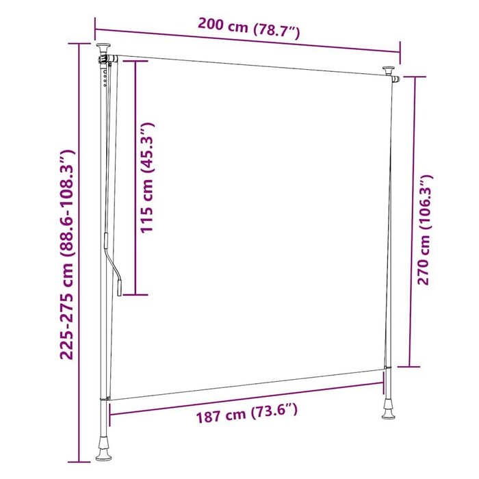 Vidaxl Außenrollo 200x270 cm in Orange/Weiß - Jetzt bis zu 35% sparen