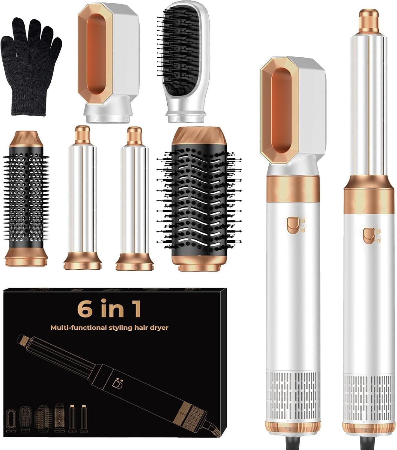 6-in-1 Multistyler Warmluftbürste - 1000W Haarstyling-Set - bis zu 28% reduziert