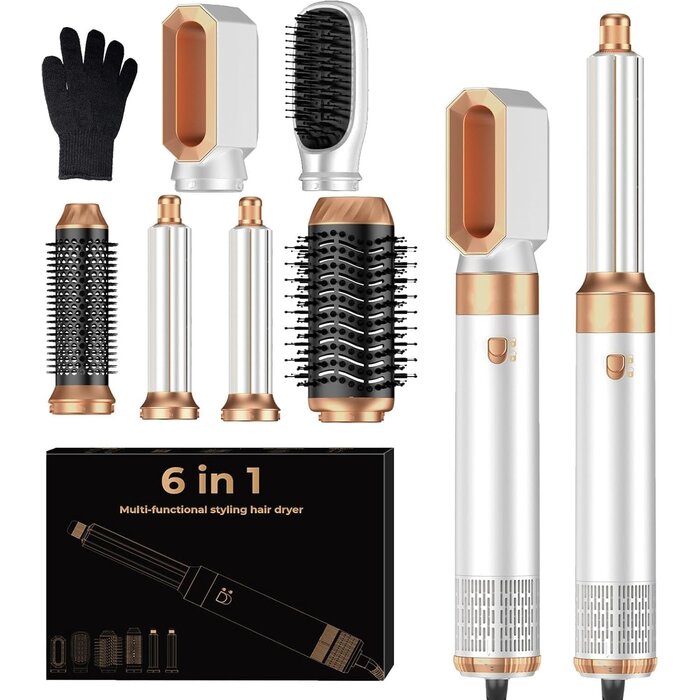 6-in-1 Multistyler Warmluftbürste - 1000W Haarstyling-Set - bis zu 28% reduziert