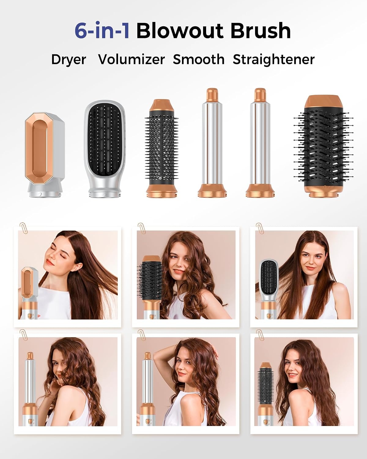 6-in-1 Multistyler Warmluftbürste - 1000W Haarstyling-Set - bis zu 28% reduziert