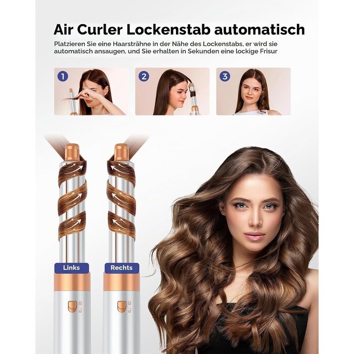 6-in-1 Multistyler Warmluftbürste - 1000W Haarstyling-Set - bis zu 28% reduziert