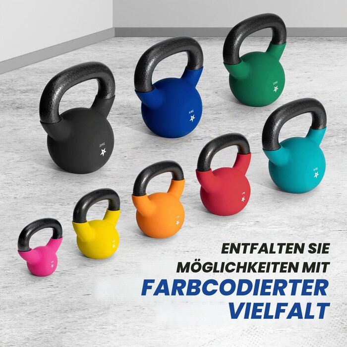 Gusseisen Kettlebell mit Neopren-Überzug - bis zu 29% Rabatt sparen