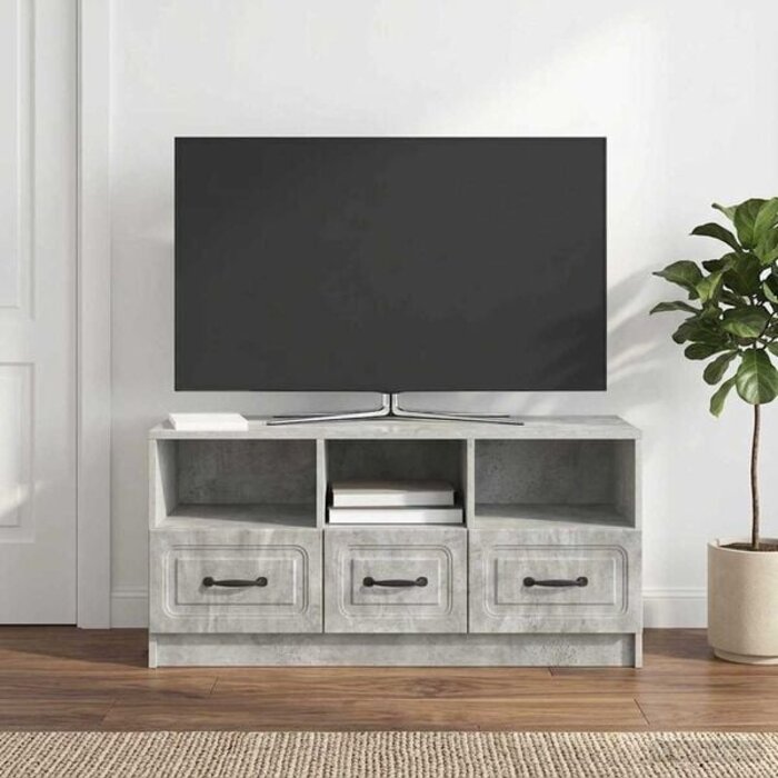 Vidaxl TV-Lowboard in Betongrau mit 3 Schubladen - Outlet-Angebot bis zu 34% sparen