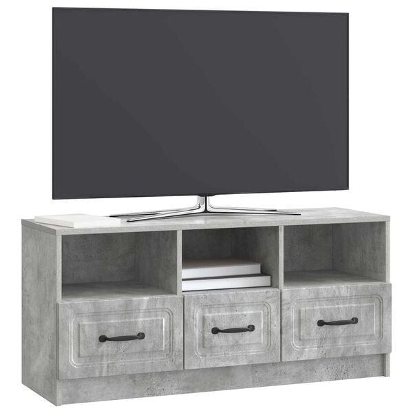 Vidaxl TV-Lowboard in Betongrau, 102 cm mit 3 Schubladen - 64% Rabatt