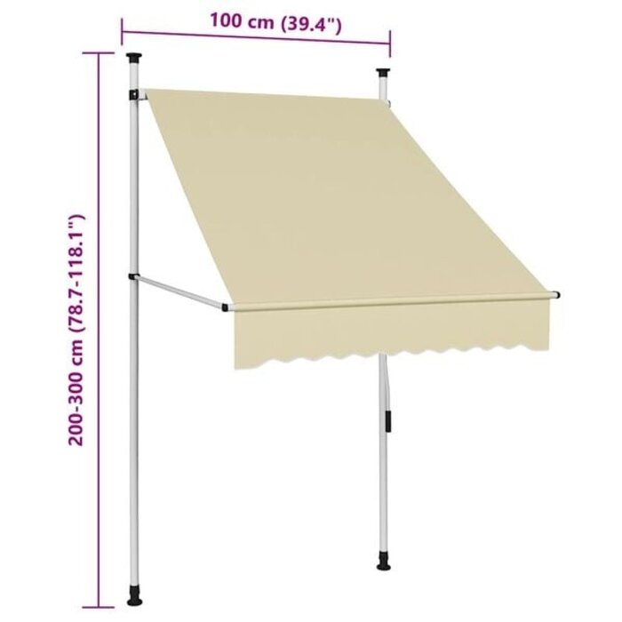 Vidaxl Manuelle Klemmmarkise 100 cm, Creme - Jetzt bis zu 34% Rabatt sichern!
