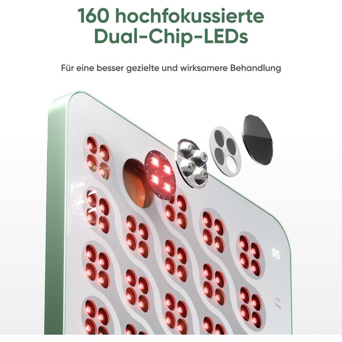 Rotlichttherapie-Panel mit 160 LEDs - Kompakt & Effektiv - bis zu 30% Rabatt