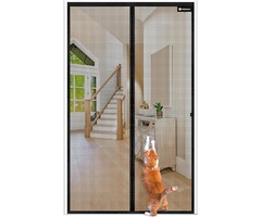 Magnet-Fliegengittertür 85x210 cm Glasfaser - Schwarz - 53% Rabatt