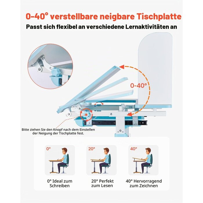Vevor Ergonomisches Kinderschreibtisch-Set, höhenverstellbar - bis zu 35% sparen