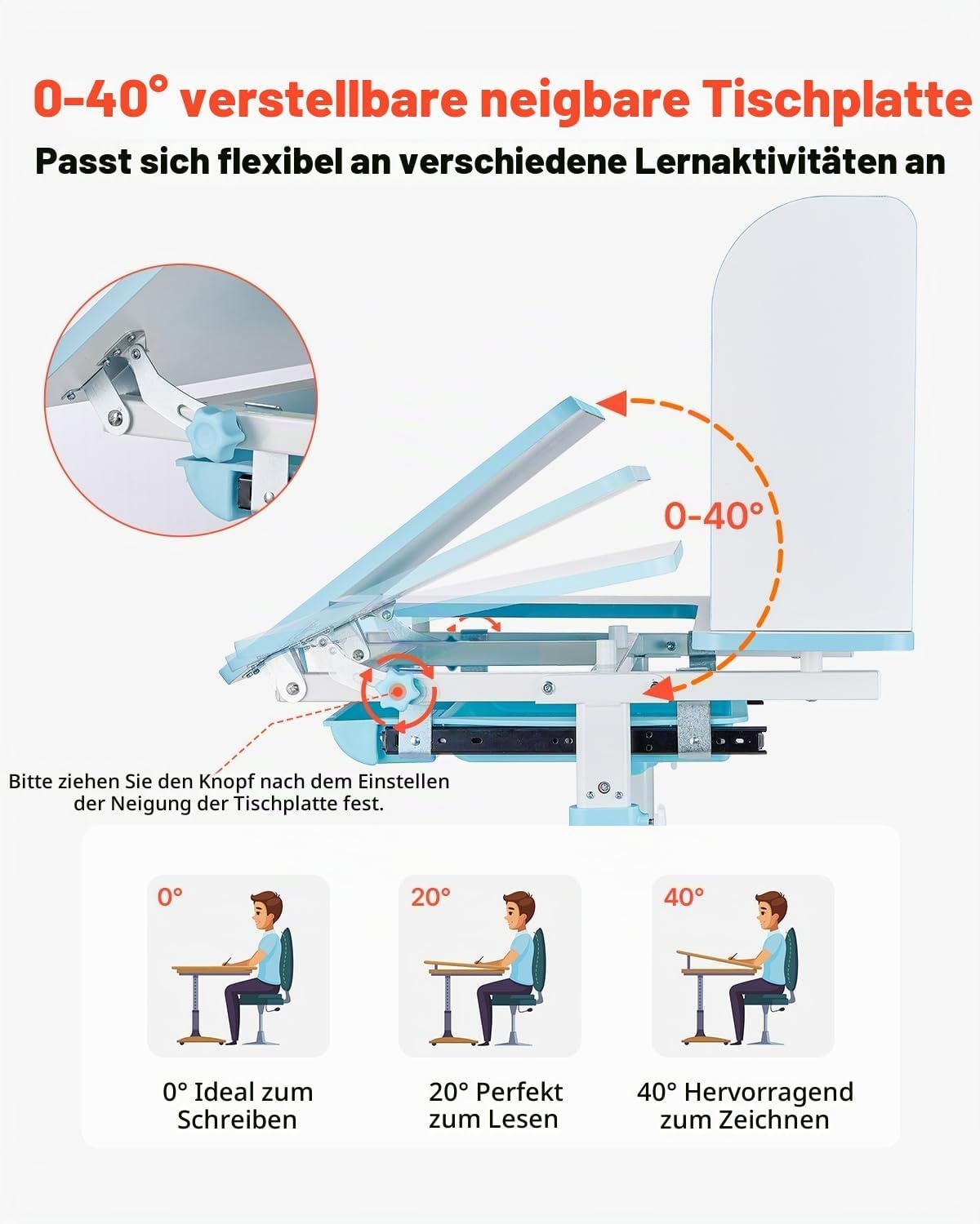 Vevor Ergonomisches Kinderschreibtisch-Set, höhenverstellbar - bis zu 35% sparen
