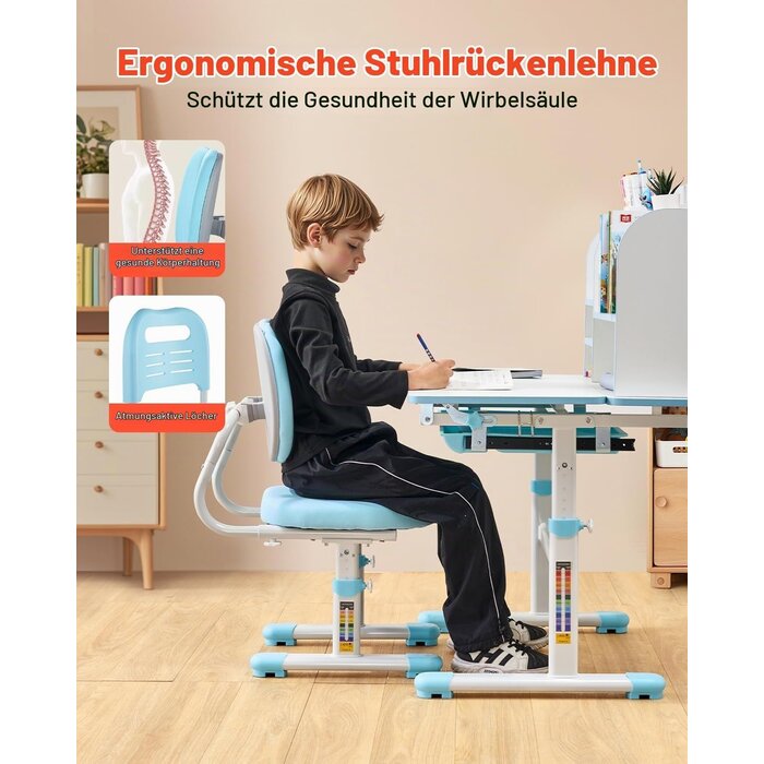 Vevor Ergonomisches Kinderschreibtisch-Set, höhenverstellbar - bis zu 35% sparen