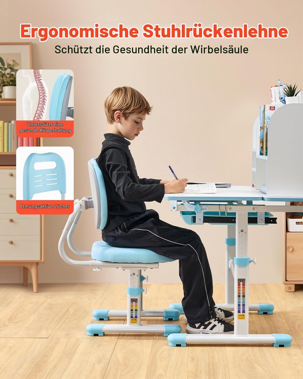 Vevor Ergonomisches Kinderschreibtisch-Set, höhenverstellbar - bis zu 35% sparen