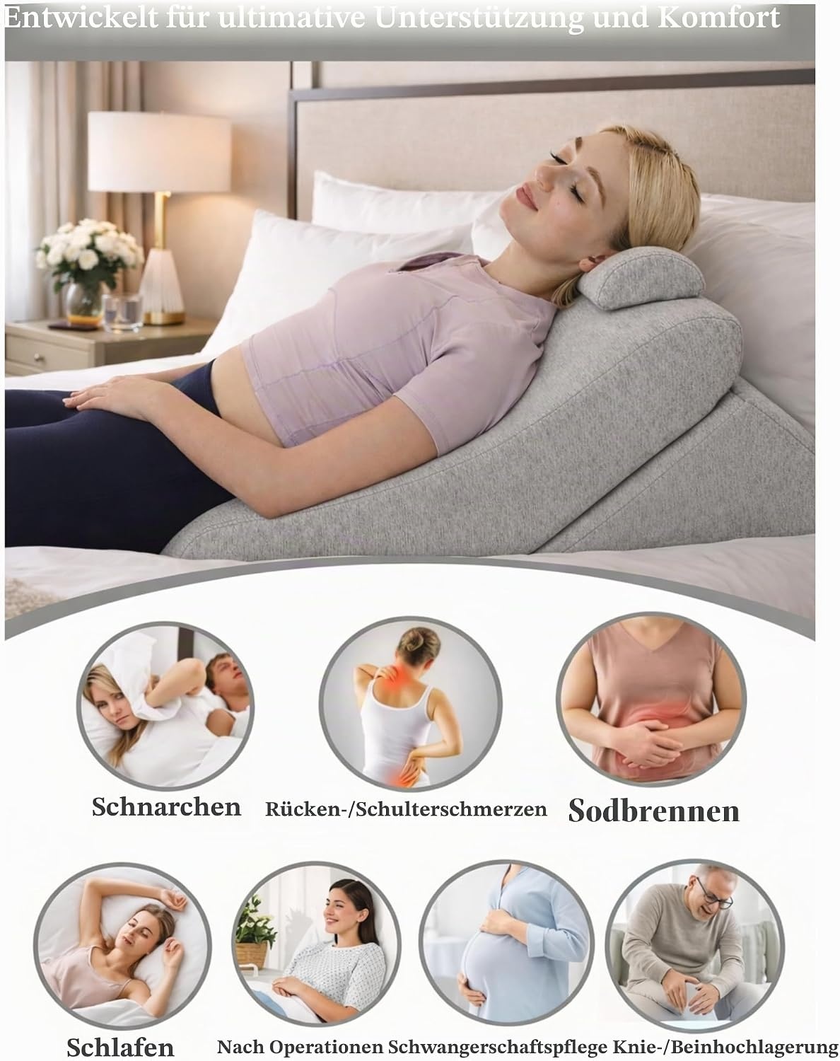 Amazon Ergonomisches Keilkissen 60x50x30 cm - Memory-Schaum - bis zu 28% reduziert