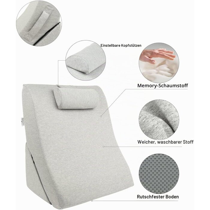 Amazon Ergonomisches Keilkissen 60x50x30 cm - Memory-Schaum - bis zu 28% reduziert