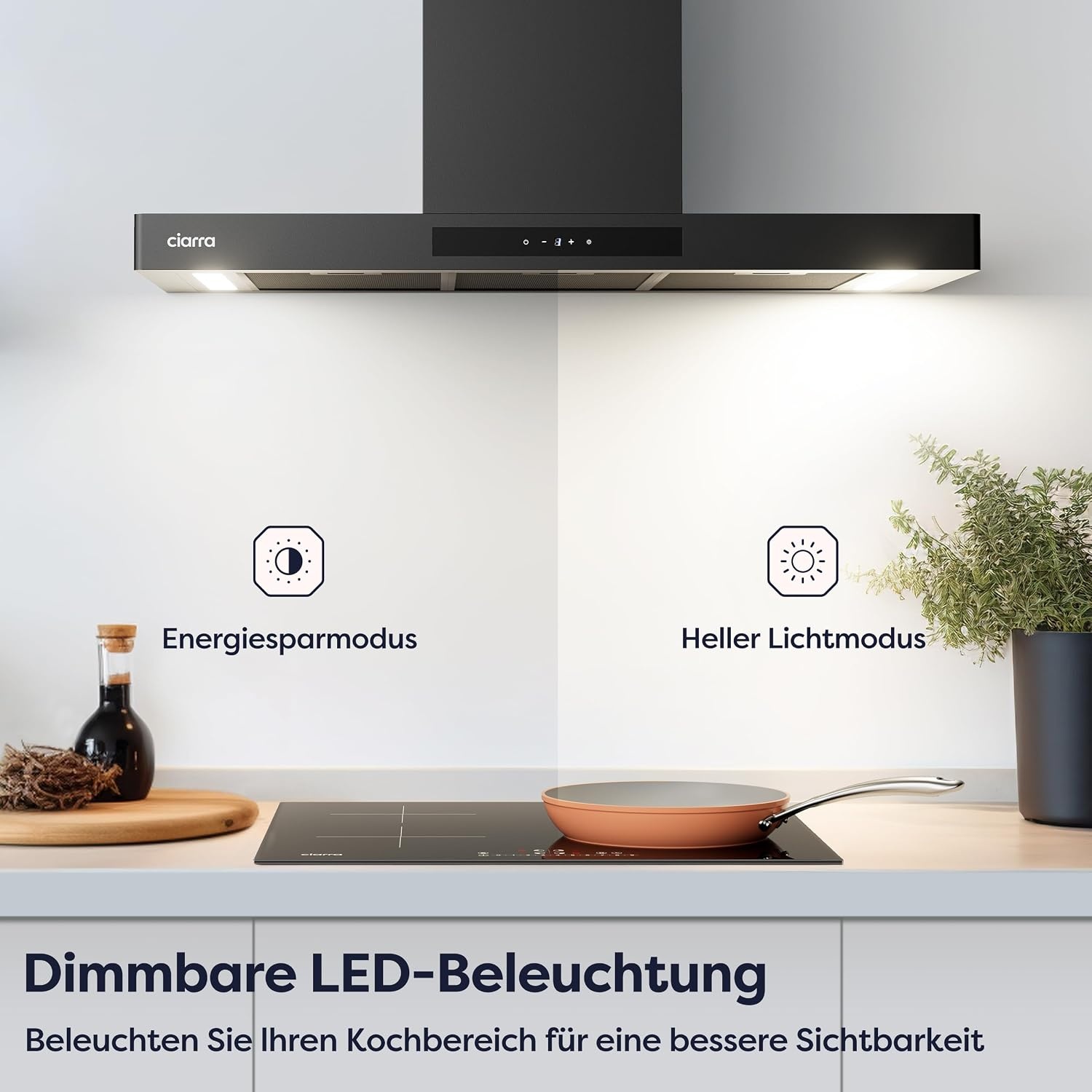 Moderne 90 cm Wandabzugshaube - Schwarz, WLAN & A+++ - bis zu 35% Rabatt