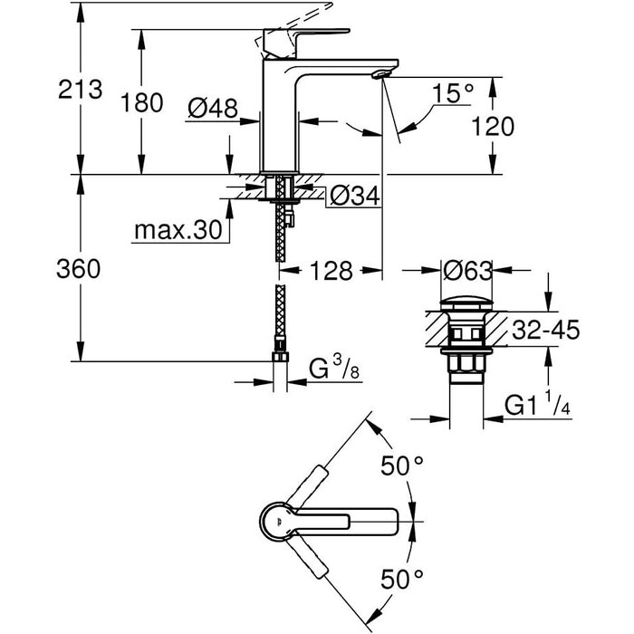 Waschtischarmatur Lineare S-Size Einhandmischer - Chrom - bis zu 35% Rabatt