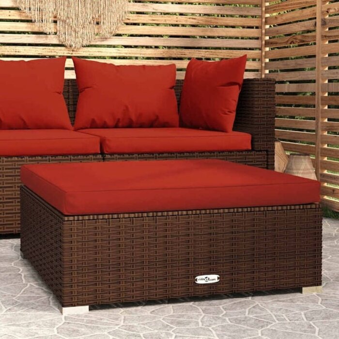 Vidaxl Garten-Fußhocker Poly-Rattan 70x70cm, Braun - bis zu 32% günstiger