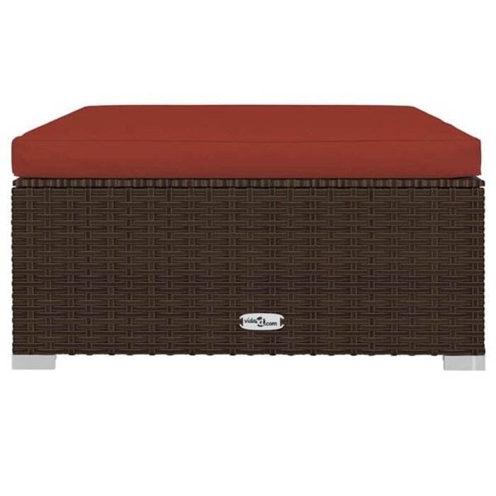 Vidaxl Garten-Fußhocker Poly-Rattan 70x70cm, Braun - bis zu 32% günstiger