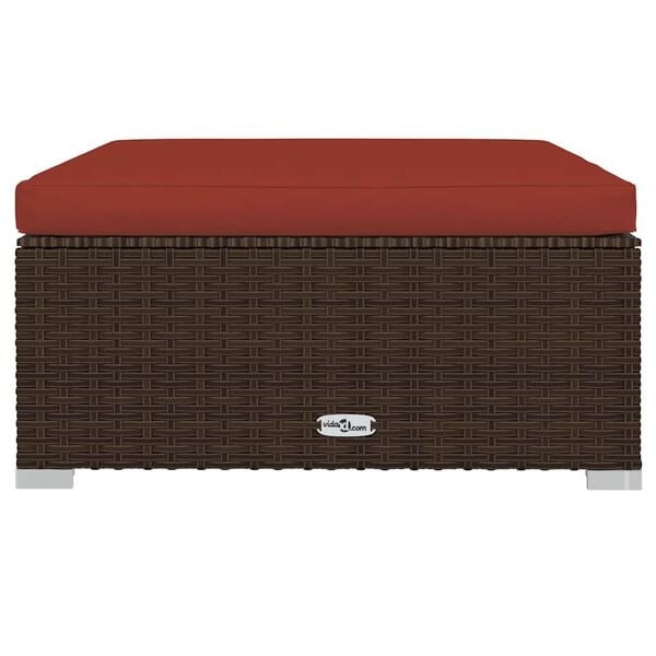 Vidaxl Garten-Fußhocker Poly-Rattan 70x70cm, Braun - bis zu 32% günstiger