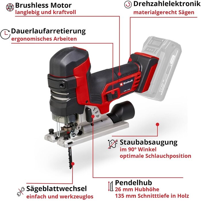 Akku-Stichsäge 18V Brushless - 135mm Schnitttiefe - bis zu 35% Rabatt