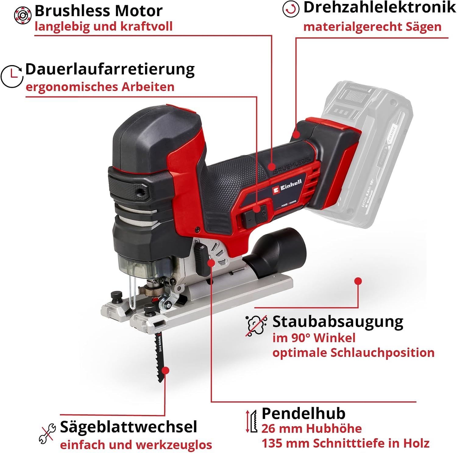 Akku-Stichsäge 18V Brushless - 135mm Schnitttiefe - bis zu 35% Rabatt
