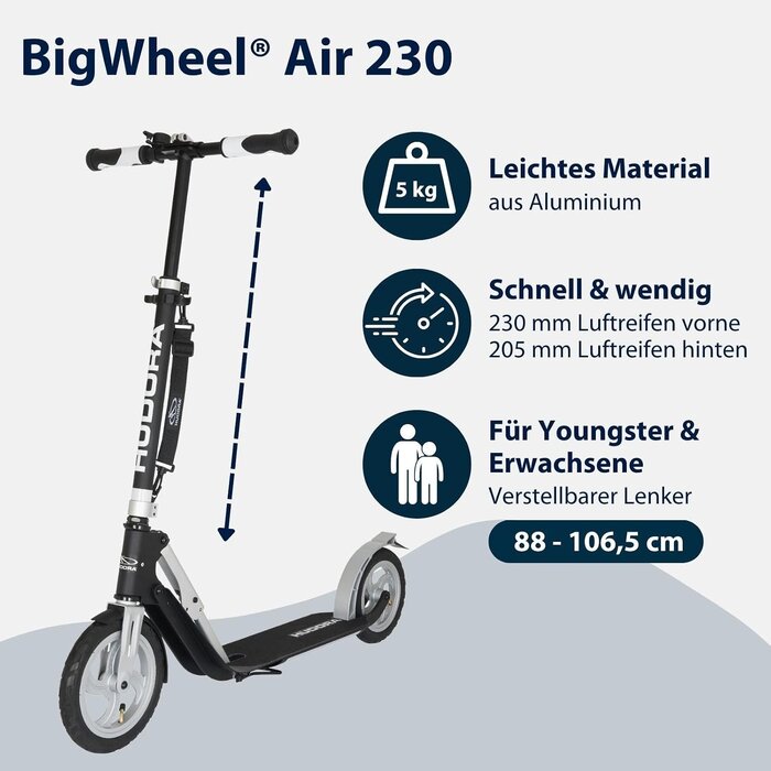 City-Scooter 230 mm mit Luftreifen - faltbar - bis zu 35% Rabatt