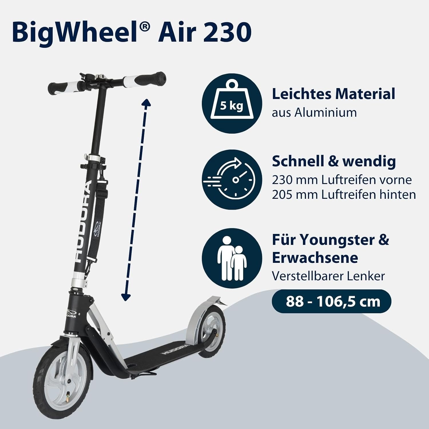 City-Scooter 230 mm mit Luftreifen - faltbar - bis zu 35% Rabatt