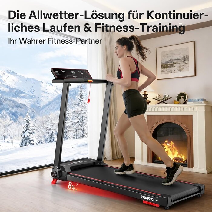 Klappbares Laufband bis 12 km/h mit 8% Steigung - Jetzt bis zu 35% sparen