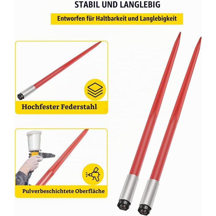 Vevor Ballenspieß-Set 125 cm, 2041 kg, Federstahl, 2er-Set - bis zu 35% sparen