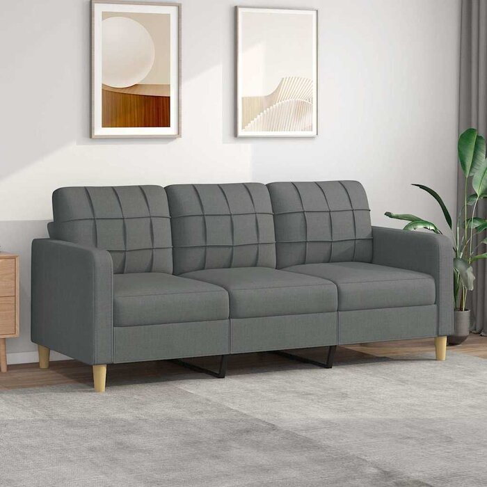Vidaxl Modernes 3-Sitzer Sofa 180 cm Stoff Dunkelgrau - Jetzt bis zu 33% sparen