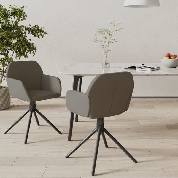Vidaxl Drehbare Esszimmerstühle 2er Set in Dunkelgrau - Outlet bis zu 33% reduziert