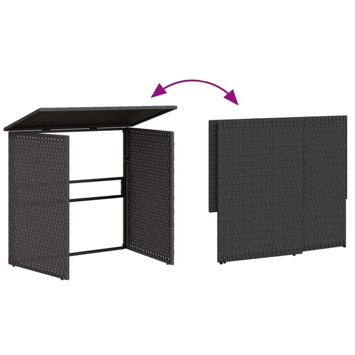 Vidaxl L-förmige Gartenbank mit Klapptisch - Poly-Rattan Schwarz - bis zu 35% Rabatt