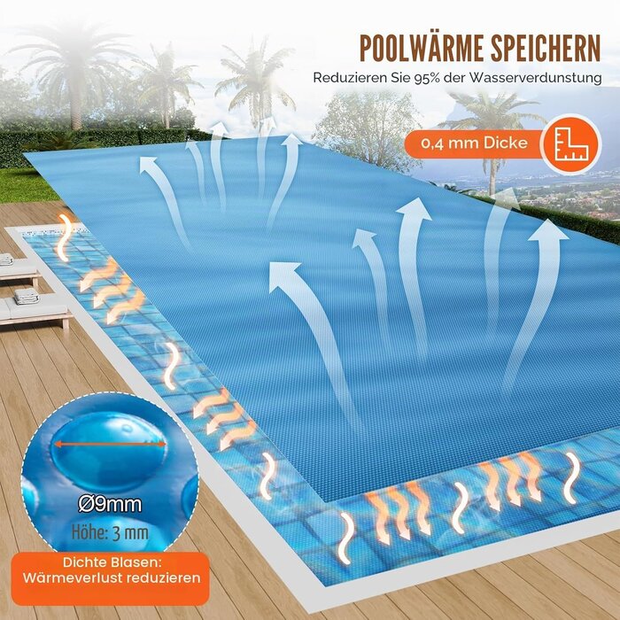 Solar-Poolabdeckung 11,0 x 5,49 m - Rechteckig - Outlet bis zu 35% Rabatt