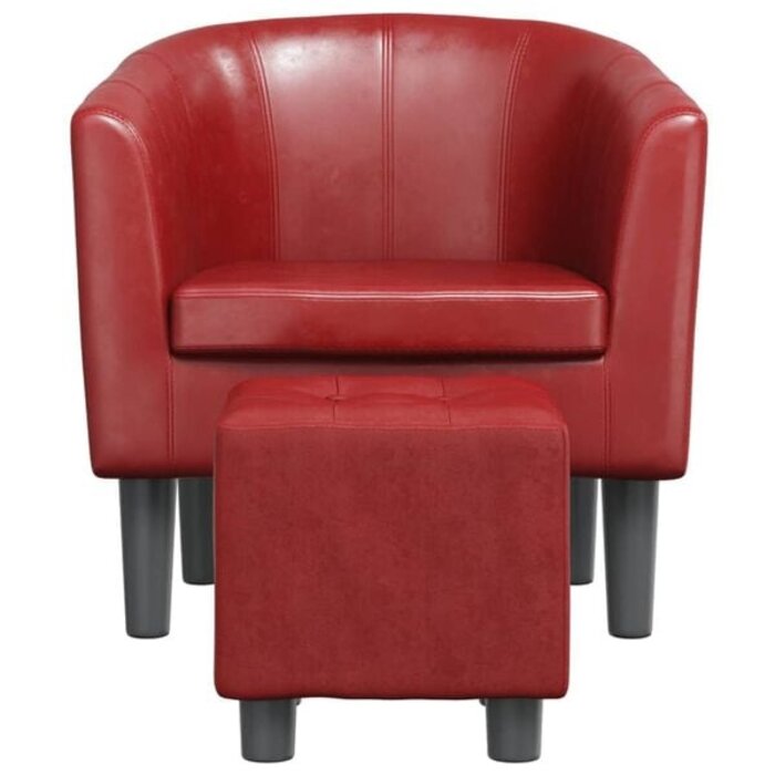 Vidaxl Eleganter Cocktailsessel mit Hocker in Weinrot - Sparen Sie bis zu 35%