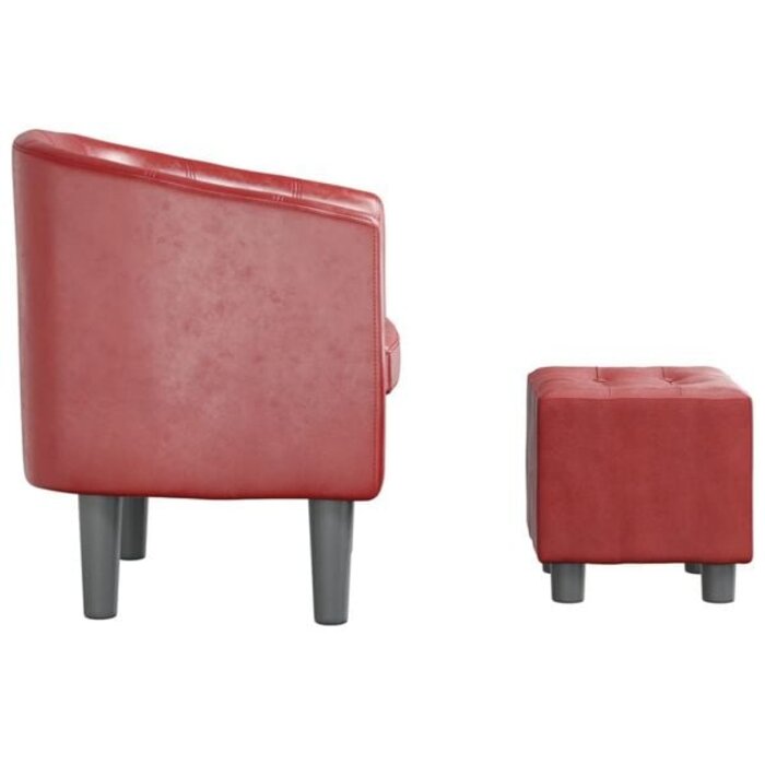 Vidaxl Eleganter Cocktailsessel mit Hocker in Weinrot - Sparen Sie bis zu 35%