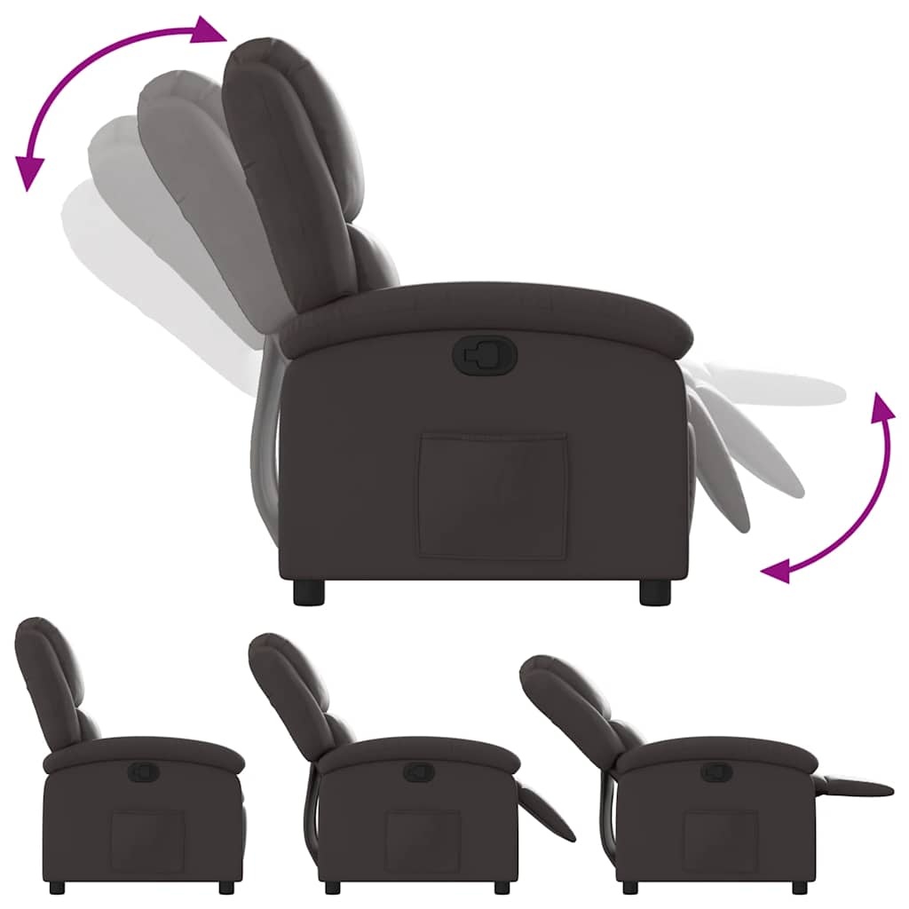 Vidaxl Verstellbarer Relaxsessel aus Echtleder Dunkelbraun - jetzt bis zu 35% sparen