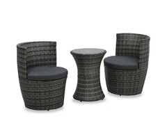 Vidaxl 3-teiliges Bistro-Set Grau - 57% Rabatt - Gartenmöbel Set
