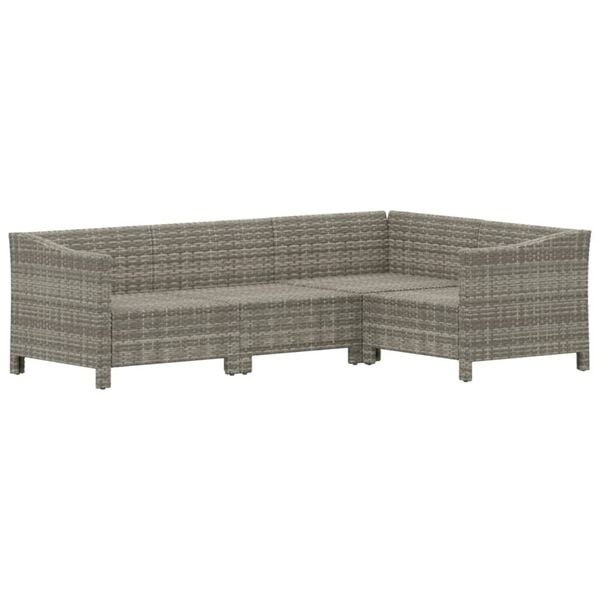 Vidaxl 4-tlg. Poly-Rattan Loungeset Grau inkl. Kissen - bis zu 39% sparen