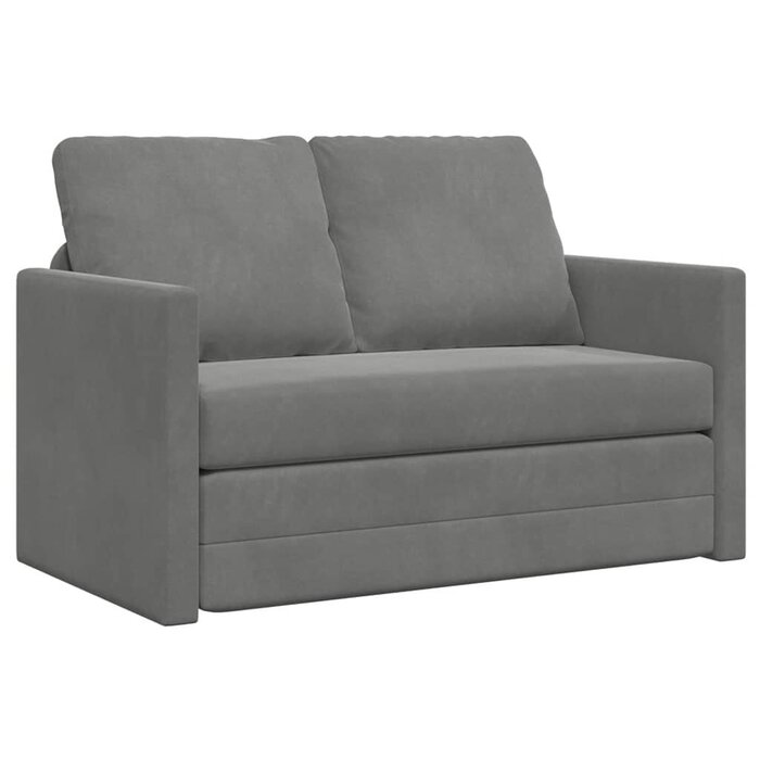 Vidaxl Boden-Schlafsofa 2-in-1, Samt, Dunkelgrau - Klappbar - Jetzt bis zu 34% sparen