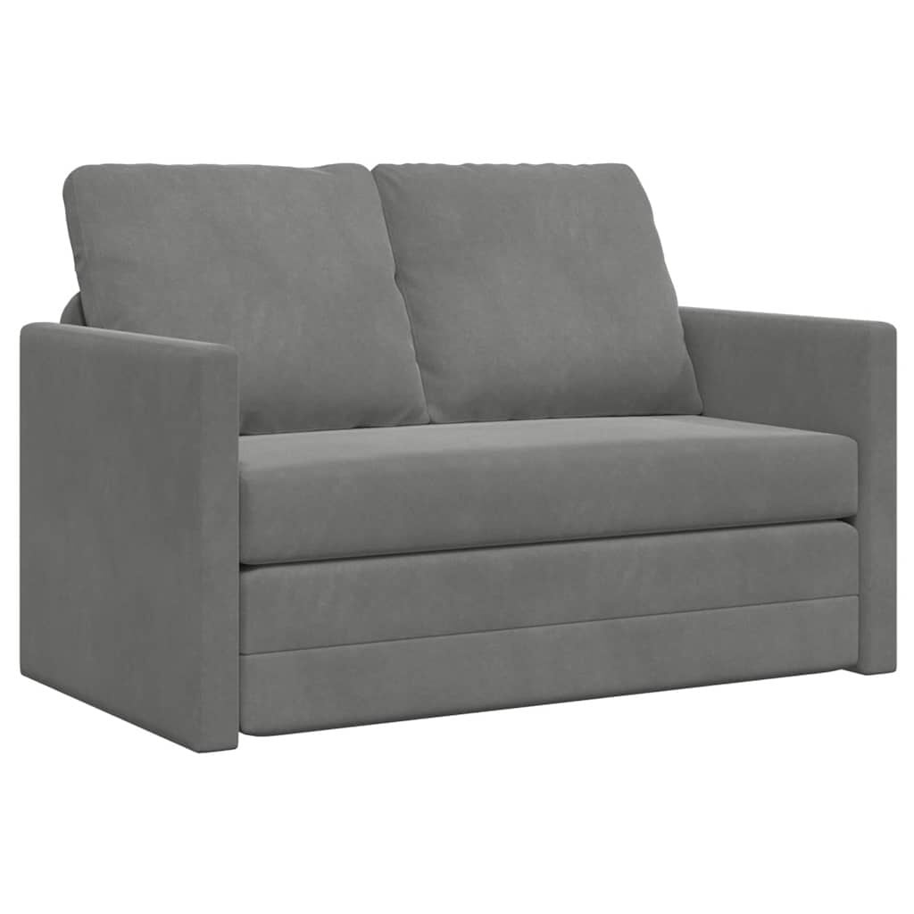 Vidaxl Boden-Schlafsofa 2-in-1, Samt, Dunkelgrau - Klappbar - Jetzt bis zu 34% sparen