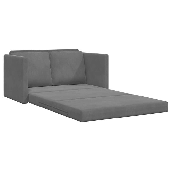 Vidaxl Boden-Schlafsofa 2-in-1, Samt, Dunkelgrau - Klappbar - Jetzt bis zu 34% sparen