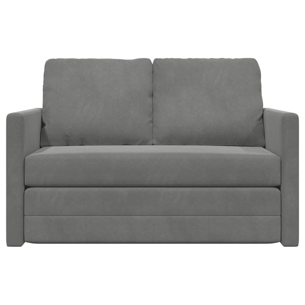Vidaxl Boden-Schlafsofa 2-in-1, Samt, Dunkelgrau - Klappbar - Jetzt bis zu 34% sparen