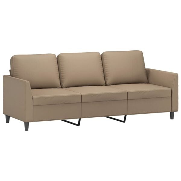 Vidaxl 3-Sitzer Sofa 180 cm Kunstleder Cappuccino - Bis zu 30% Rabatt