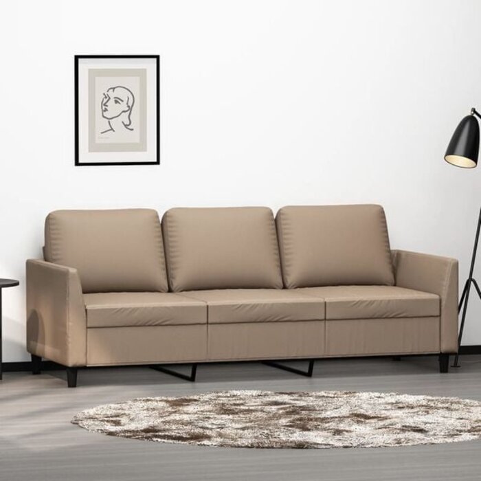 Vidaxl 3-Sitzer Sofa 180 cm Kunstleder Cappuccino - Bis zu 30% Rabatt