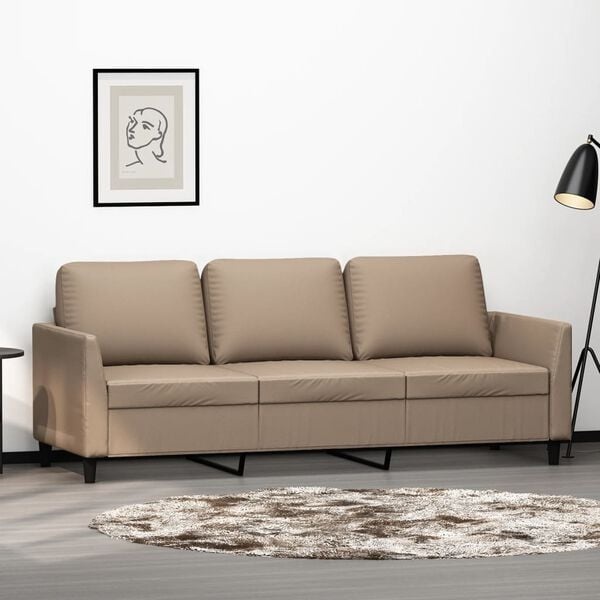Vidaxl 3-Sitzer Sofa 180 cm Kunstleder Cappuccino - Bis zu 30% Rabatt